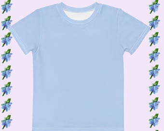 Toddler Crew Neck T-Shirt in Solid Blue - Kids Apparel