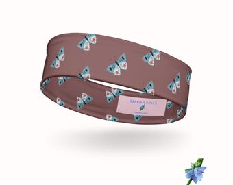 Blue Moth Graphic Design Headband for Girls - Cute Hair Accessory