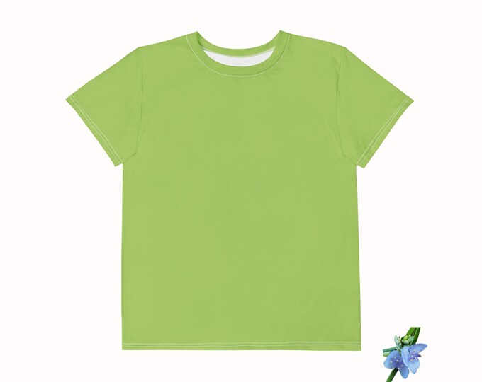 Bright Green Youth Short Sleeve Cotton Crew Neck T-Shirt