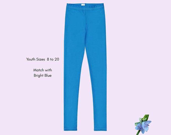 Bright Blue Youth Leggings - Stylish Basic for Kids