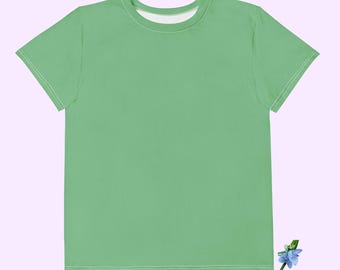 Soft Youth Cotton T-Shirt - Medium Green Crew Neck