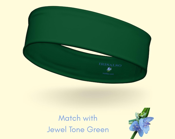 Eco-Friendly Jewel Tone Green Headband for Girls | Recycled Polyester Hair Accessory