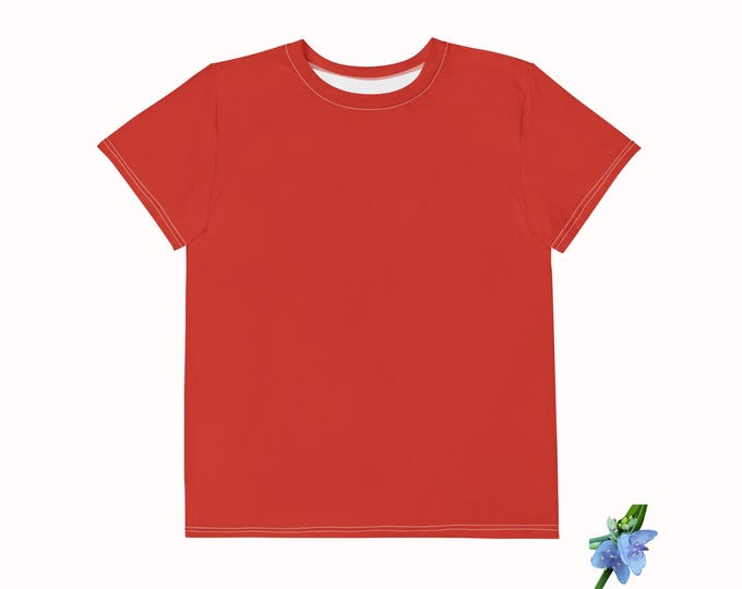 Youth Crew Neck T-Shirt in Bold Harley Davidson Red