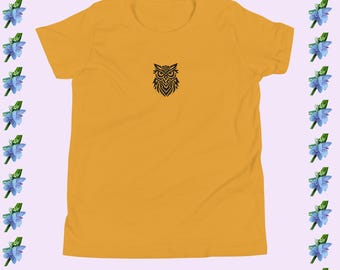 Kids Owl Embroidered T-Shirt | Fun Youth Apparel Design