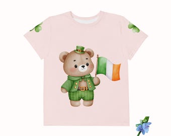 Cute Bear Graphic Youth T-Shirt for St Patrick's Day
