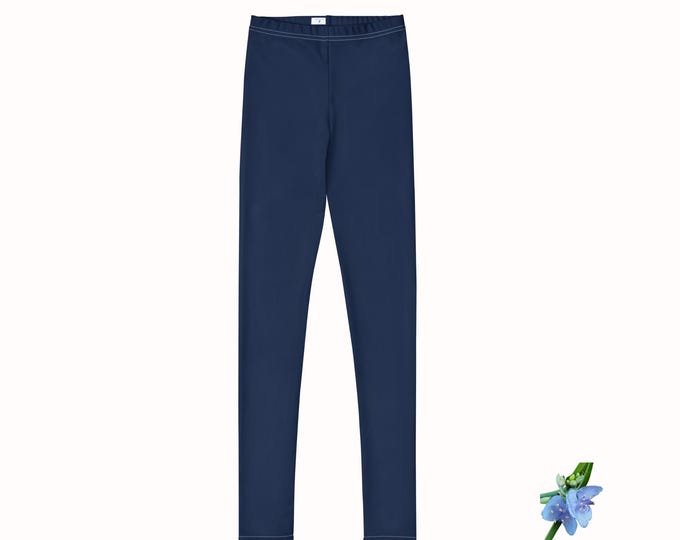 Eco-Conscious Dark Blue Leggings in Youth Sizes 8-20 | Sustainable Fashion Must-Have