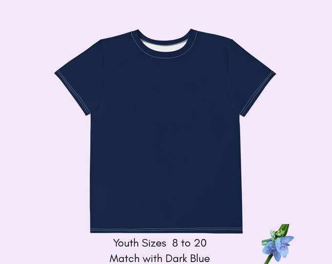 Youth Cotton Crew Neck T-Shirt in Navy Blue - Perfect for Every Day