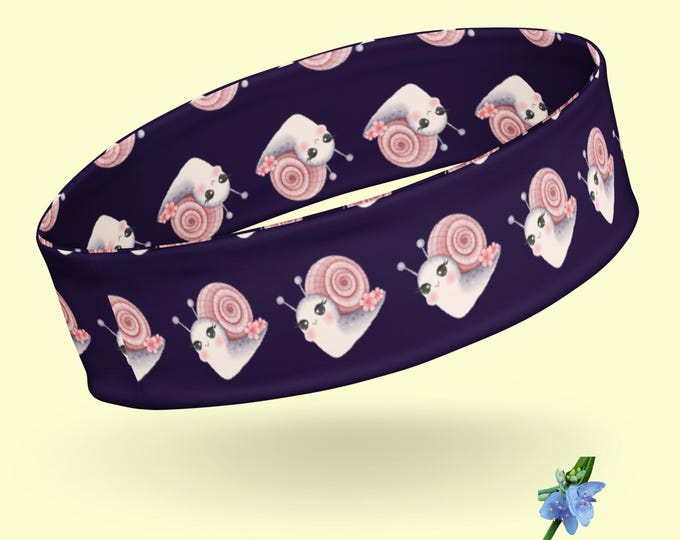Purple Snail Headband with Adorable Happy Snails Design
