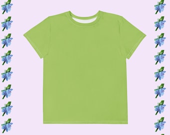 Bright Green Youth Short Sleeve Cotton Crew Neck T-Shirt