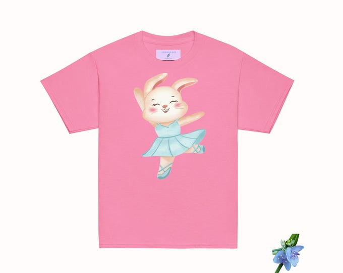 Ballerina Bunny Short Sleeve Cotton Tee - Cute Kids Clothing