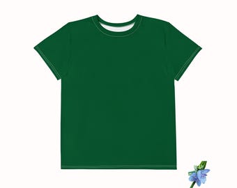 Youth cotton crew neck T-shirt Forest green