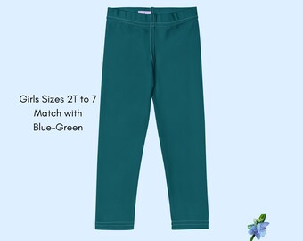 Girls Green-Blue Leggings | Basic Apparel Sizes 2T to 7