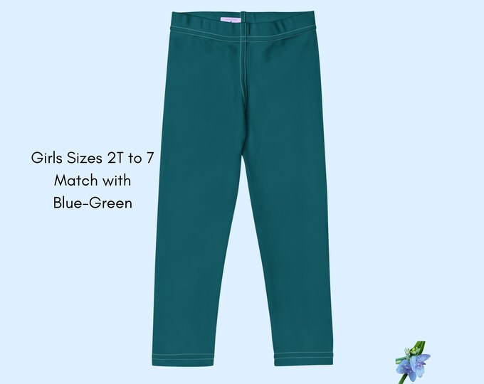 Girls Green-Blue Leggings | Basic Apparel Sizes 2T to 7