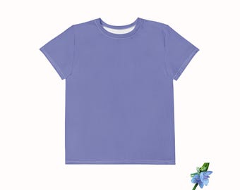 Kids' Youth Crew Neck T-Shirt in Solid Blue - Soft Cotton Style