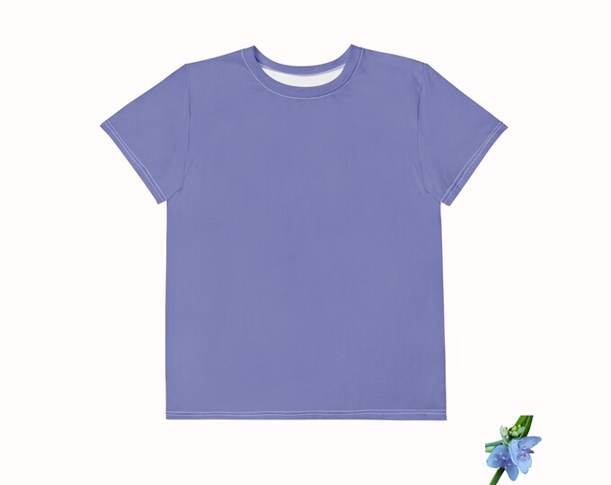 Kids' Youth Crew Neck T-Shirt in Solid Blue - Soft Cotton Style