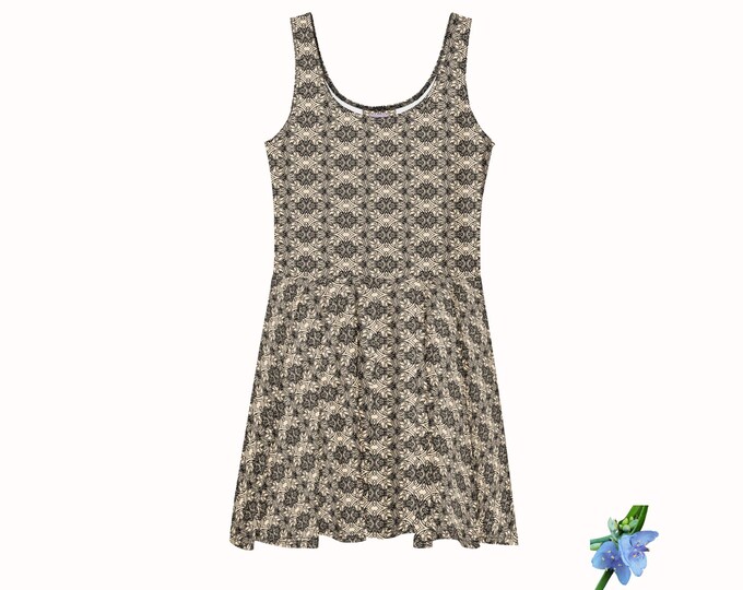 All Over Lace Print Summer Skater Dress for Women