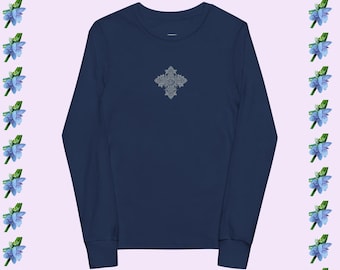 Cross of Roses Youth long sleeve tee