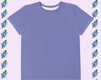 Kids' Youth Crew Neck T-Shirt in Solid Blue - Soft Cotton Style