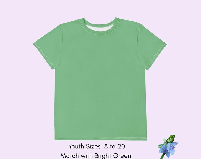 Soft Youth Cotton T-Shirt - Medium Green Crew Neck