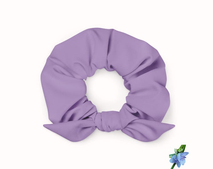 Eco Recycled Scrunchie in Violet-Blue | Fun Hair Tie for Girls