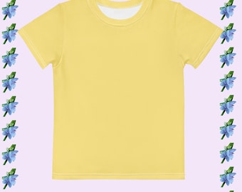 Kids Solid Yellow Crew Neck T-Shirt - Fun & Versatile Apparel