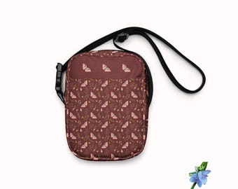 Utility Crossbody Bag in Pink & Cream Butterflies - Perfect Small Accessory