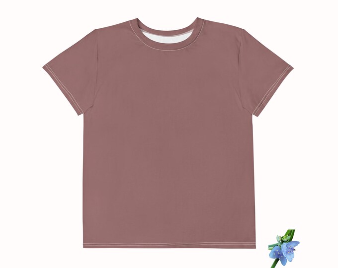 Cotton Crew Neck T-Shirt for Youth - Wood Brown Color