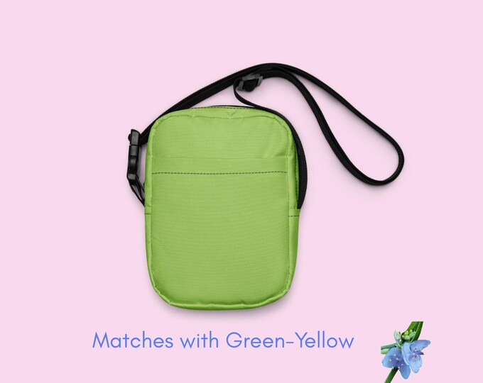 Stylish Green-Yellow Girls Utility Crossbody Bag for Everyday Use