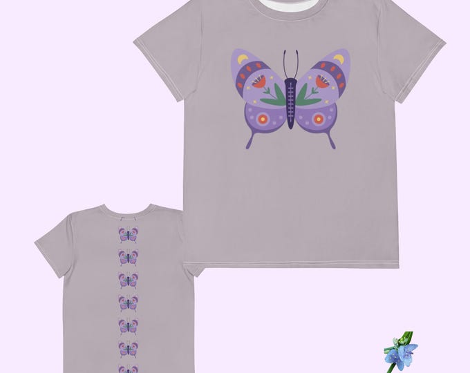 Featured listing image: Graphic Butterfly Youth T-Shirt in Soft Cotton Crew Neck