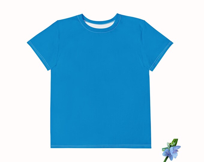 Blue Youth Crew Neck T-Shirt - Soft Cotton Style