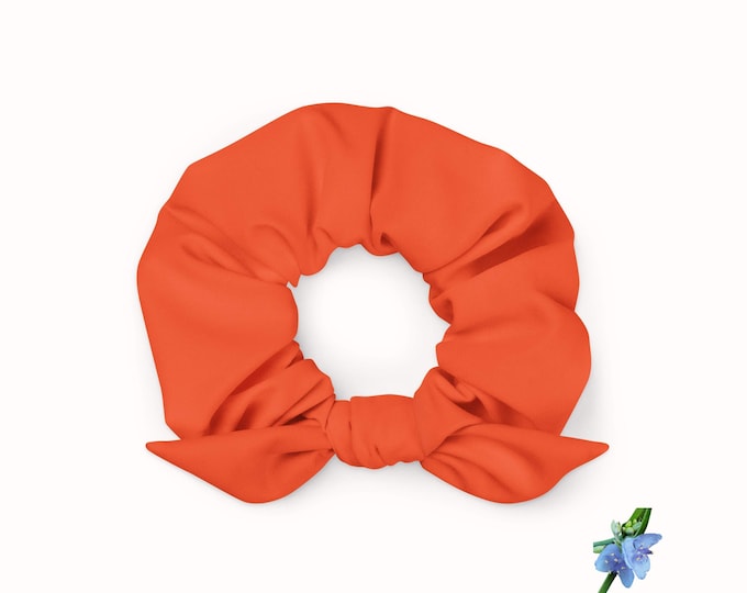 Recycled Scrunchie in Jewel Tone Orange - Stylish Hair Accessory for Girls