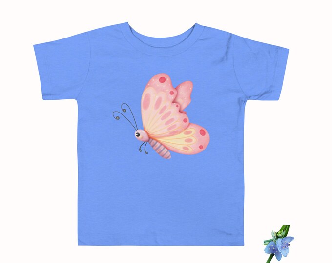Cute Toddler Tee with Pink & Yellow Butterfly Design