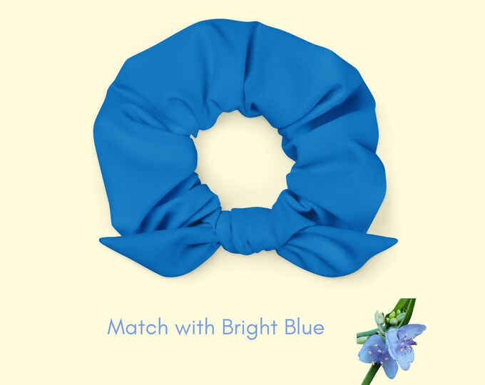 Bright Blue Recycled Scrunchie for Girls | Eco-Friendly Hair Accessory