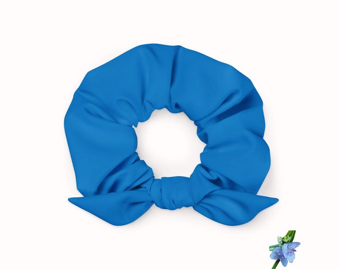 Bright Blue Recycled Scrunchie for Girls | Eco-Friendly Hair Accessory
