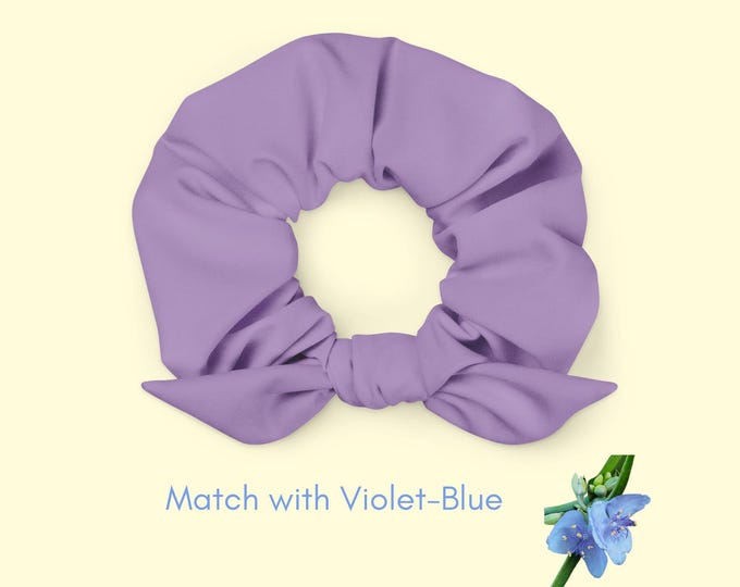 Eco Recycled Scrunchie in Violet-Blue | Fun Hair Tie for Girls