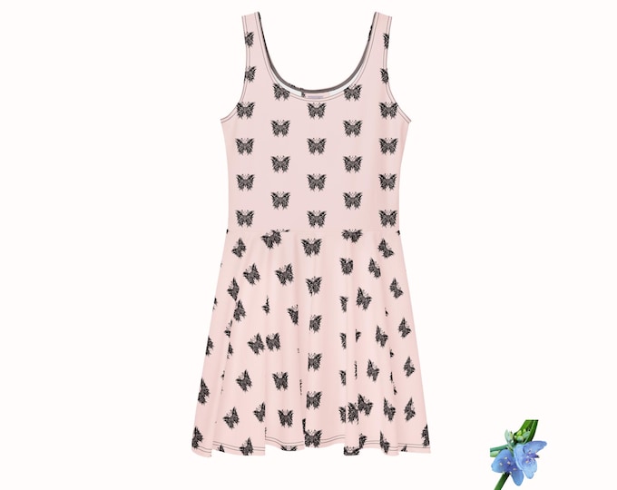 Skater Dress with Unique Tribal Butterfly Line Art
