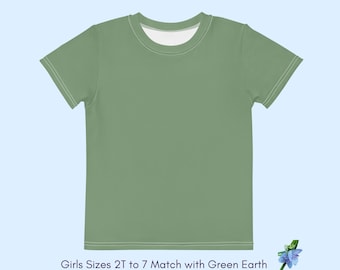 Solid Green Kids T-Shirt - Classic Cotton Crew Neck for Every Day