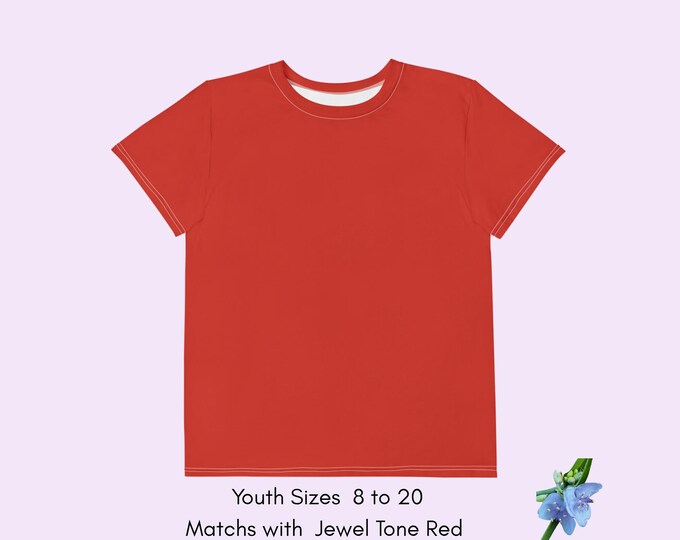 Youth Crew Neck T-Shirt in Bold Harley Davidson Red