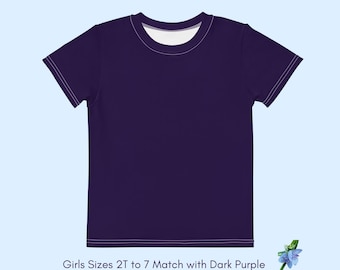 Deep Purple Kids Cotton Crew Neck T-Shirt - Solid Color