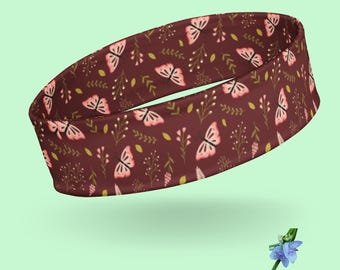 Auburn Headband with Cream and Pink Butterflies - Girls Hair Accessory