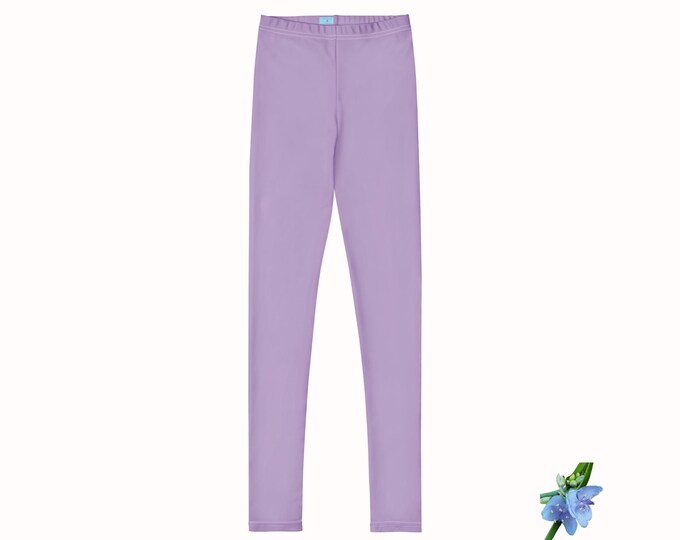 Solid Color Youth Leggings in Violet-Blue - Sizes 8 to 20