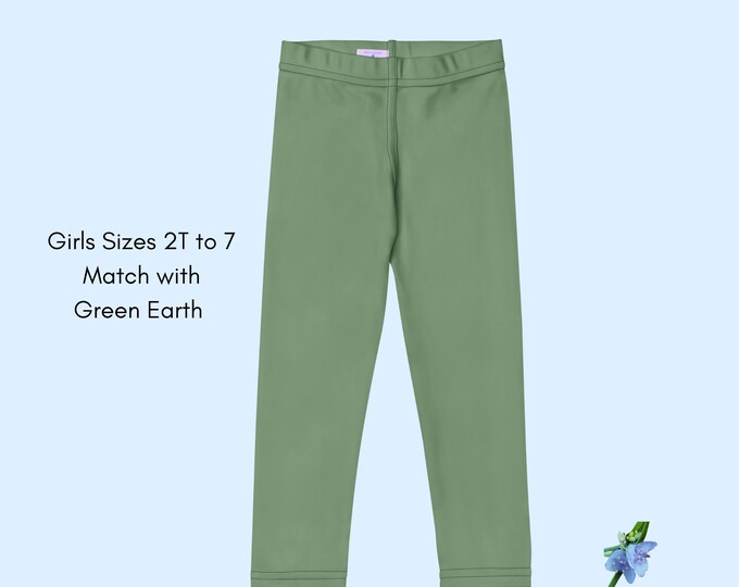 Solid Green Girls Leggings | Basic Apparel for Everyday Wear
