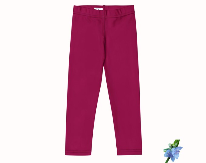Berry Pink Basic Essential Kids Leggings - Stylish and Comfy