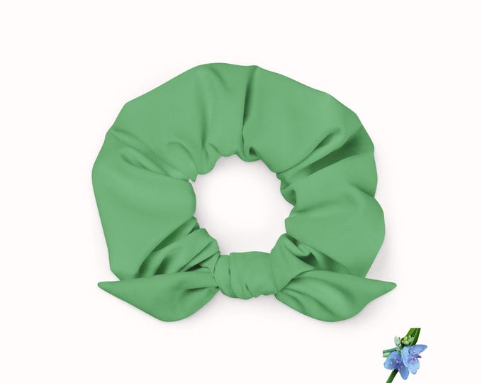 Recycled Bright Green Scrunchie | Eco-Friendly Girls' Hair Accessory