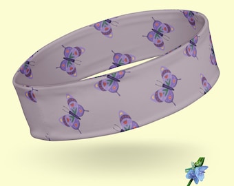 Delicate Light Purple Headband Featuring Purple Butterfly Design