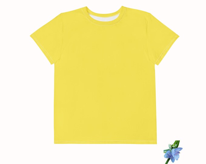 Bright Yellow Youth Cotton Crew Neck T-Shirt - Comfortable & Stylish