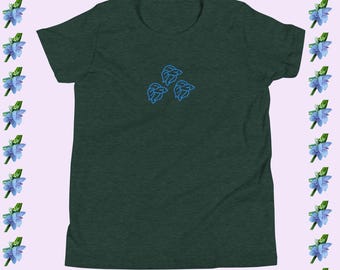 Fish Embroidered Youth T-Shirt - Short Sleeve for Kids