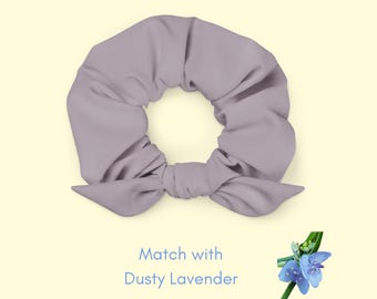Eco-Friendly Dusty Lavender Scrunchie Ponytail Holder for Girls - Recycled Hair Tie
