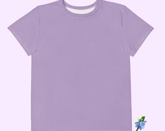 Youth Cotton Crew Neck T-Shirt in Purple - Comfortable Fit