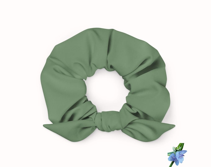 Girls Green Earth Recycled Scrunchie - Sustainable Fashion Hair Accessory